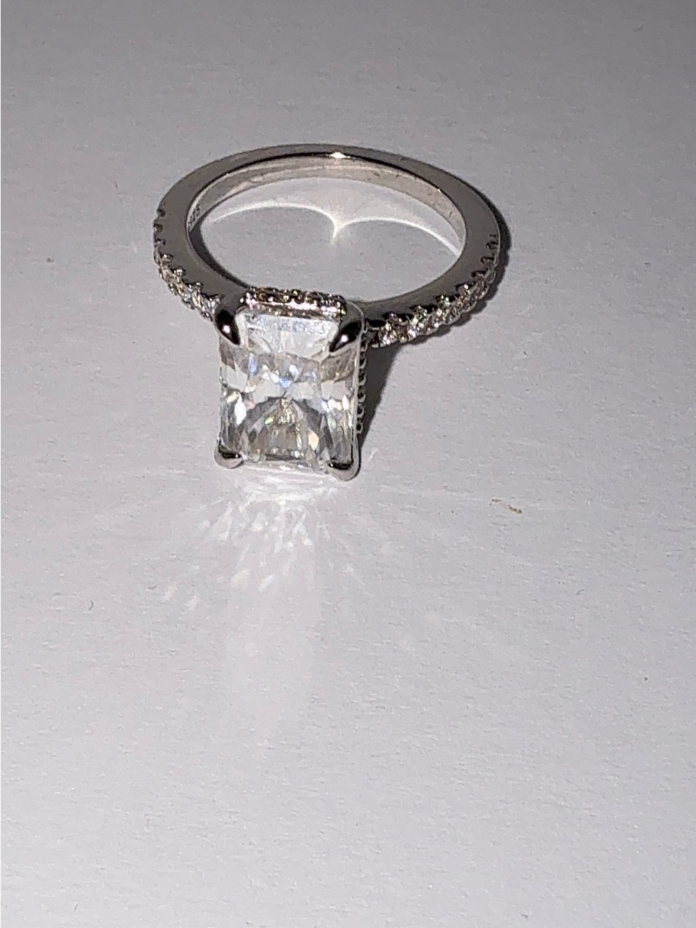 3.5 CT Radiant Cut Moissanite Engagement Ring S925 Sterling Silver 5